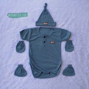 3 in 1jumper bayi pendek jumpsuit baby motiv salur polos dan karakter Newborn lengan pendek katun kaos pe double perempuan laki-laki