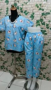 100K 4PCS SECEL ANDIN MOTIF POLOS KOTAK DAN KARAKTER TERBARU-SETELAN PIYAMA WANITA