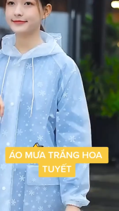 bộ quần áo mưa hoa tuyết nhựa dẻo trong suốt chống thấm