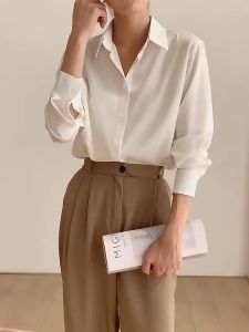 HUILISHI Korean style long sleeve womens commuter shirt
