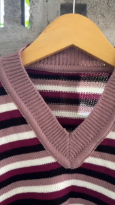 Harumi Stripe Knit Vest Rajut Crop