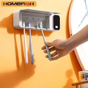 UV Toothbrush Sterilizer Rechargeable Fast Drying Wall-mounted Tooth Brush Holder With LED Display For Bathroom
