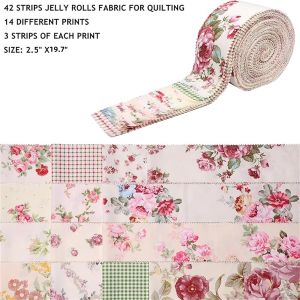 Fabric for Quilting Gap 42 Strips 6.35 cm x 50 cm Fabric for Quilting and Sewing - Pre cut Quilt (Flower)