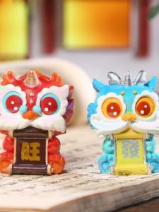 Cute Chinese Style Office Desk Decorations New Year Guardian Spirit Animal Stamp Resin Craft Handmade Desktop Ornaments Gifts