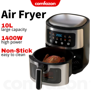 10L Multifunction Air Fryer Large Capacity High Power Oil-Free Cooker Non Stick Touch Screen Digital Air Fryer Toaster Breakfast Machine