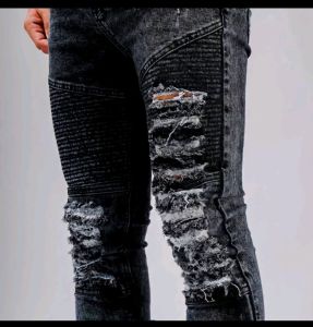Bikers Rider Ripped-celana jeans pria sobek lutut ripped-celana panjang bikers snow