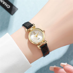 Fashion 2025 New Ladies Small Simple Diamonds Quartz Watch Black Leather Womens Dress Clock Gift Wristwatch