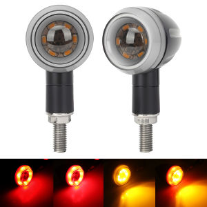 2/4 Đèn LED Xe Máy Phanh Bộ Đèn Hổ Phách Đỏ Nhan Đuôi Đèn Báo 12V Xe Máy Phụ Kiện Tín Hiệu Cảnh Báo Đèn