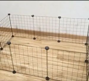 Two Color Dog Cage & Stackable Pet Cat Rabbit Cage: DIY Metal Wire Kennel & Extendable Pet Fence