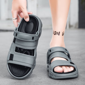 Casual Sports Mens Sandals Summer Outdoor Driving Soft Bottom Anti-slip Two-wear Beach Slippers Breathable Thick Bottom Rubber