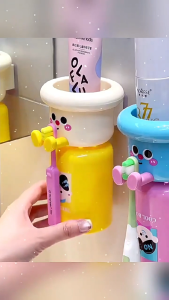 ONE-C1337 Tempat Sikat Gigi Tempel Magnet Karakter Anak Lucu Magnetic Toothbrush Holder Set Cangkir