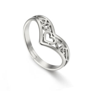 Cazador Aesthetic Hollow Hearts Rings for Women Girls Adjustable Gold Color Stainless Steel Finger Ring Jewelry Wedding Gifts