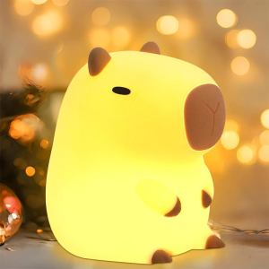 Cute Capybara Night Light Childrens Silicone Nightlight Gift Bedside Sleep Lamp Home Decoration