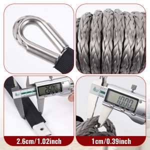 10MM 25M 30M Car Synthetic Winch Rope Line 23809LBS Grey Recovery Cable 4WD ATV Heavy Duty Rope For All SUV Pickup Truck RV