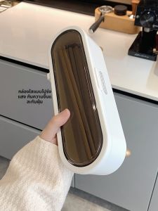 กล่องเก็บไม้กินอาหารแบบใหม่ความจุขนาดใหญ่พร้อมฝาปิด ใส่ตะเกียบและช้อนในครัว อุปกรณ์บริการอาหารแบบฝังดินได้ สไตล์เรียบง่าย