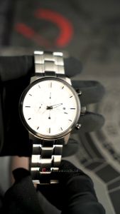 Jam Tangan Pria Alexandre Christie Chronograph AC 6323 MCBTBSL White Dial Stainless Steel Strap