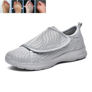 Nam Nữ bệnh tiểu đường giày có thể điều chỉnh đóng cửa Giày đi bộ chất liệu nhẹ rộng giày hở ngón cho bàn chân bị sưng Giày Dành cho người già cỡ lớn 45 46 47