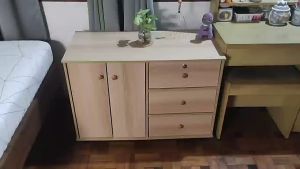 Home Office File Cabinet with Lock Wooden Locker Data Storage Cabinet Drawer Movable Bookcase