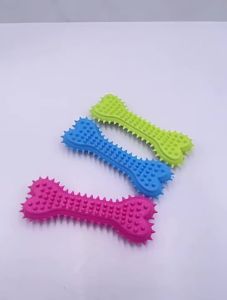 1PC Pet Chew Toy Soft Rubber Bite-resistance Bone Shape Teeth Grinding Chewing Toys for Small Dogs Training Pet Supplies