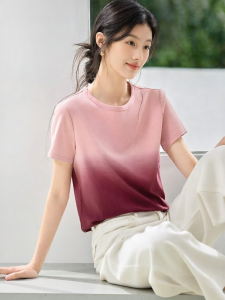 MOHANYIMEI | Summer Gradient Short Sleeve T Shirt