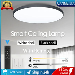 CANMEIJIA 3 Color Change LED Ceiling Light Dimmable 30W Modern Ceiling Lamp with Remote Control Ultra-thin Tricolor Surface Mount Panel Light for Bedroom Living Room Kitchen Home Lighting
