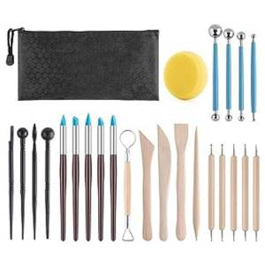 25PCs Clay Tools Art Crafts Clay Sculpting Kit Pottery Tools Sculpt Smoothing Wax clay sculpting kit
