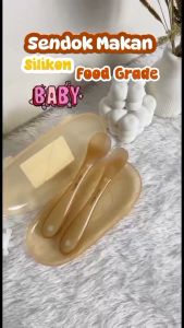 Momosee Sendok Makan Bayi PP Silikon Sendok Mpasi Bayi BPA Free Sendok Makan Bayi Coklat 2in1 CJ112