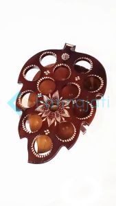 MD2H- Blora Tempat Aqua Gelas daun Kayu Jati Asli isi 12