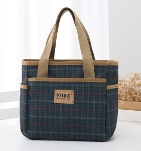 กระเป๋าถือผ้าอ็อกซ์ฟอร์ดกันน้ำแบบหนาสไตล์เกาหลี กระเป๋าสะพายไหล่ลำลองสำหรับคุณแม่ กระเป๋าใส่อาหารกลางวัน กระเป๋าสะพายข้างผู้หญิง