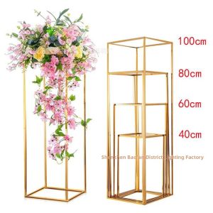 Wedding Golden Electroplated Iron Flower Stand