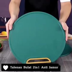 Talenan Bulat Anti Jamur 2in1 CUTTING BOARD PREMIUM tebal FOODGRADE Alas Tatakan Pemotong Daging lkan Buah