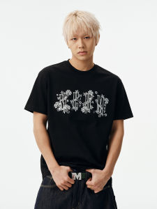 MEDM | Palace Style Embroidered Round Neck T-Shirt Loose Fit