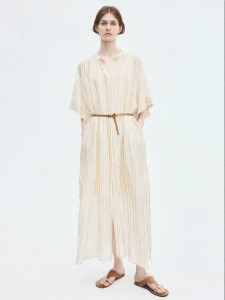 edition | Womens Two Piece Summer Dress Linen Cotton Stripes