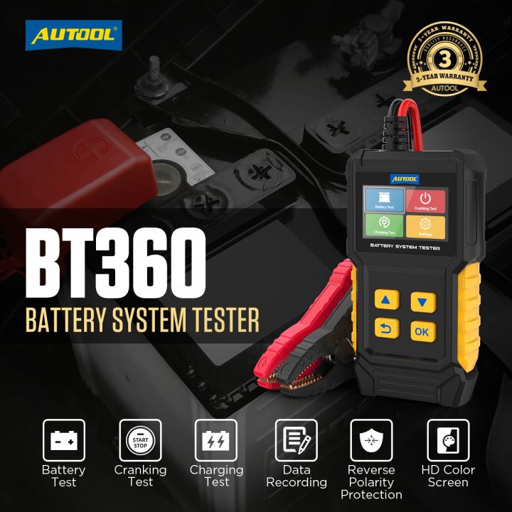 2024 NEW🔥AUTOOL BT360 Battery Tester 20-2000CCA Cranking Test