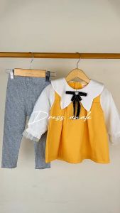 X BABY Setelan Anak Perempuan Set Anak Cewek O-Neck Katun Kasual Style Usia 2-5 tahun