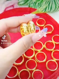 Nhẫn cưới trơn 1.2.3.5 chỉ mạ 24.k cao cấp EK40