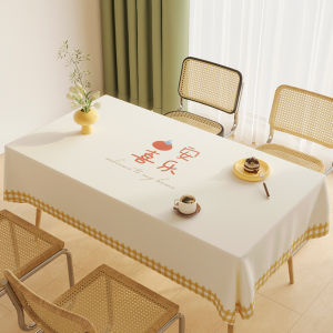 Luxurious Soft Sheepskin Touch Tablecloth Waterproof Oil-resistant Easy-care Rectangular Tea Table Cover Home Textile Dining Tablecloth