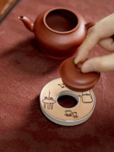 Hand-Painted Ceramic Tea Pot Holder Heat Insulation Cup Coaster Tea Ceremony Essential Chinese Style Kitchen Dining Table Decor