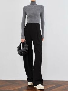 Black High Waist Wide Leg Trousers