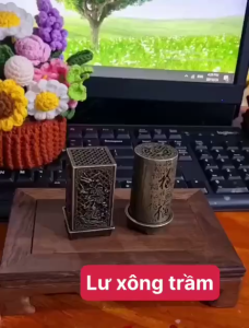 Lư xông trầm chữ Phúc dáng tròn chiêu tài lộc phong thủy lư xông trầm hương hợp kim phong cách cổ điển lư xông mini bách phúc trũ tròn phong thủy