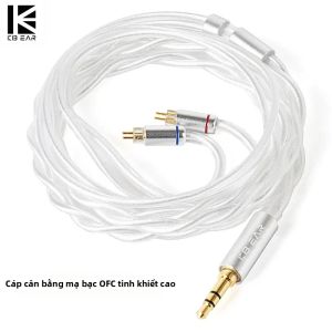 KBEAR | KBEAR Glint 5N Độ Tinh Khiết Cao OFC Mạ Bạc IEM Cáp Cân Bằng 120cm Tai Nghe Có Dây HiFi Có Thể Tháo Rời 2PIN/QDC Tương Thích Không Có Mic Cho KZ