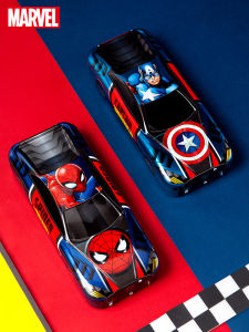 Disney Stationery Box Pupils Pencil Case Boy Creative with Wheel Car Styling Pencil Box Three-Layer Iron Box Kindergarten Kids Iron Sheet Tinplate Pencil Case School Supplies Stationery