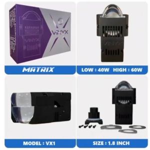 Lensa Lampu LED Projector Projie Matrix VX1 BiLED 1.8 Inch Inci Inchi Mobil Motor Vinyx