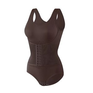 New Bodysuit Shapewear with Zipper Belt Women Tummy Control Fajas Body Shaper Waist Trainer Slimming Cincher Corset Tops