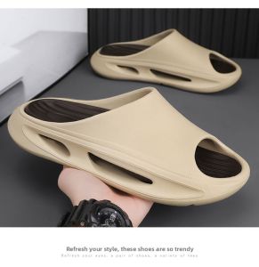 Water-Resistant Mens Slippers Summer Multi-Functional Casual Slip-On Shoes Anti-Slip Outdoor Comfortable EVA Flat Heel