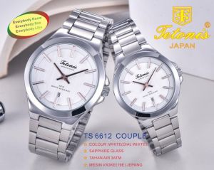 Jam Tangan Couple Tetonis Original 6612 Kaca Saphire Garansi Resmi 1 Tahun