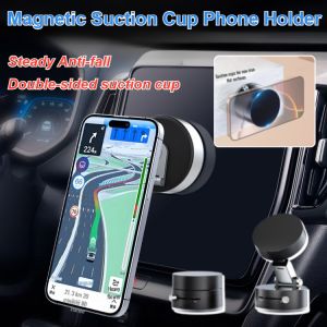 Vacuum Adsorption Phone Holder 360° Magnetic Aluminum Alloy Phone Bracket Multifunctional Windshield Suction Cup Foldable Stand