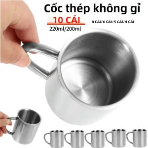 Ly Cà Phê Bằng Thép Không Gỉ Cốc Trà Kim Loại Di Động Dùng Cho Cắm Trại Uống Ngoài Trời Thân Thiện Với Môi Trường Kiểu Dáng Hiện Đại Có Tay Cầm