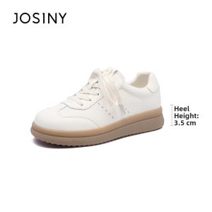 Josiny | Chunky Sole White Sneakers Soft Bottom Casual Shoes