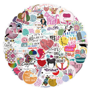 100Pcs Crochet Needle Sticker For Snowboard Laptop Luggage Car Fridge DIY Styling Vinyl Sticker